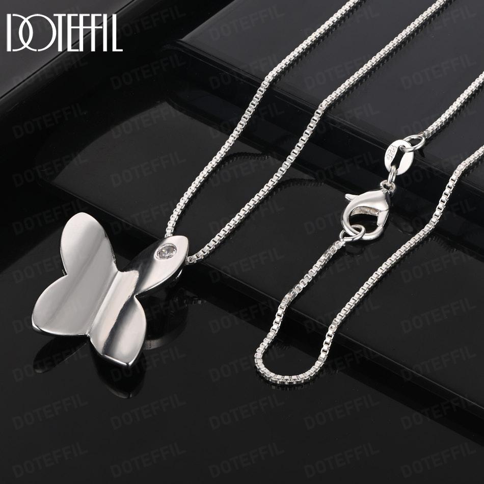 925 Sterling Silver Fashion Jewelry Butterfly Pendant Necklace
