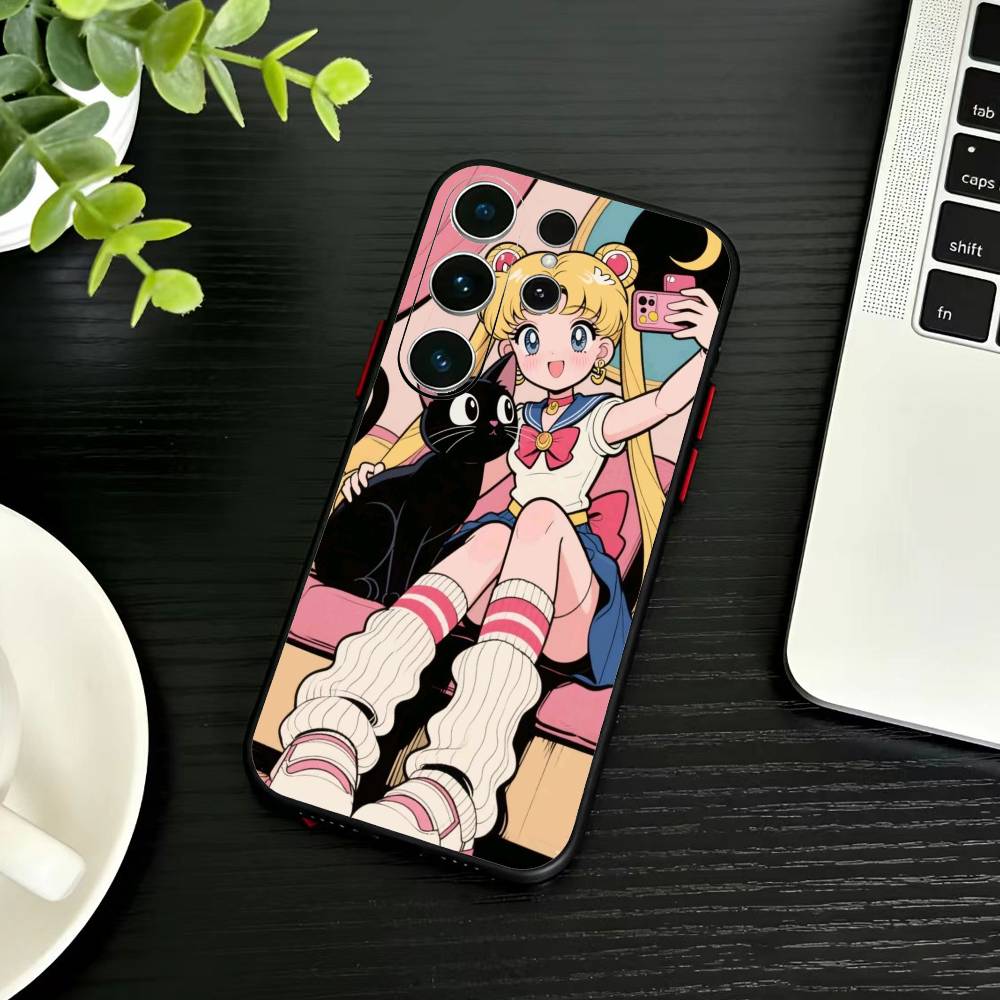 Cartoon D-Sailor M-Moons Handyhülle Für Samsung S26,S25,S24,S23,S22,S21,S20,S30,Ultra,Plus,Fe,Note,5G Schwarze Abdeckung