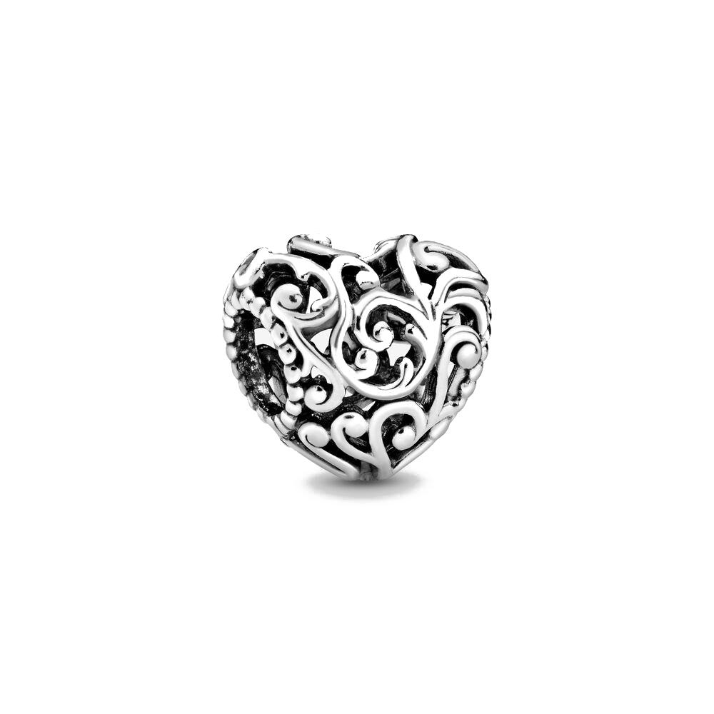 Newcopper Trinkets Hollowed-Out Heart-Shaped Beads Charm Chain Bead Fit Original Bracelet Diy Women Jewelry