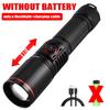 Aluminum Alloy White Laser Powerful LEP Flashlight 18650 or 21700 Battery Zoom Torch Light Lamp with Tail Rope Power Indicator