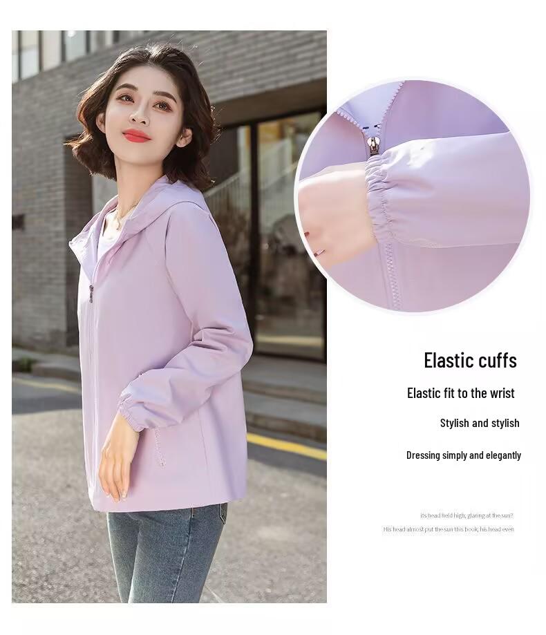 Women's Korean-Style Hooded Windbreaker - Casual, Loose-Fit, Windproof Jacket for Spring & Autumn.