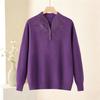 2026 Stylish Knit Qipao Collar Top for Middle-Aged and Elderly Women - Fashionable Autumn/Winter Sweater