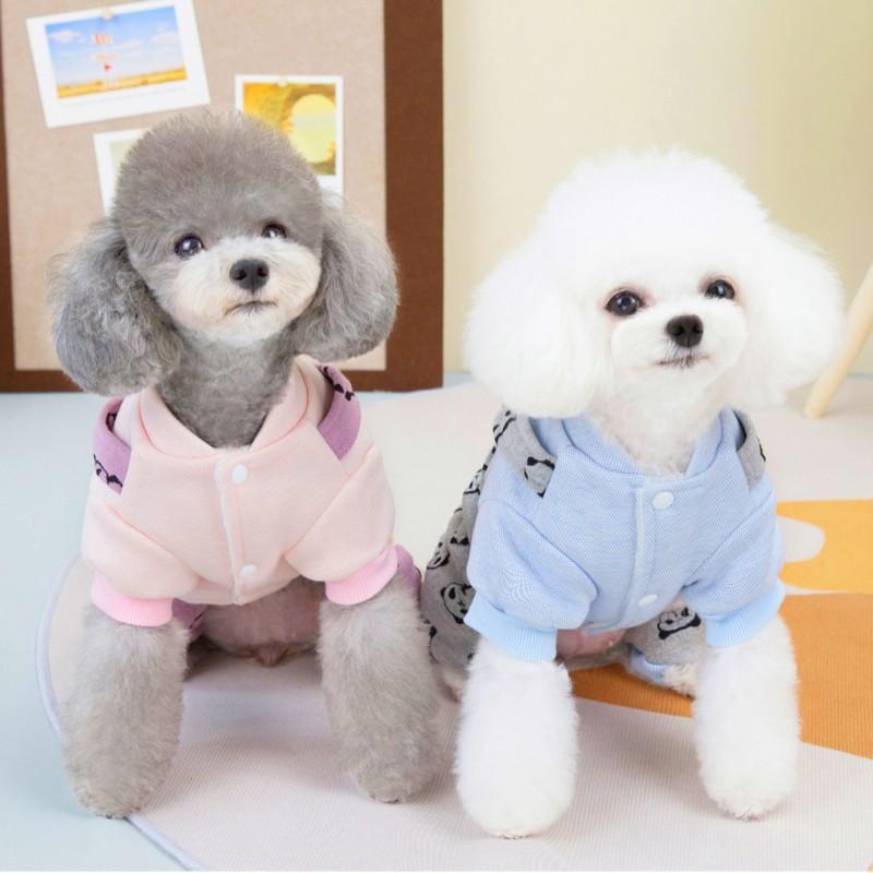 Warm 4-Leg Dog Jumpsuit With Panda Harness Design Small To Medium Breeds Winter Pet Clothing