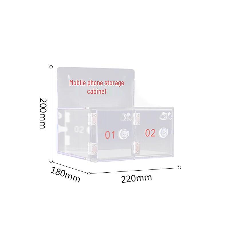 Transparent Acrylic Phone Storage Locker with Lock