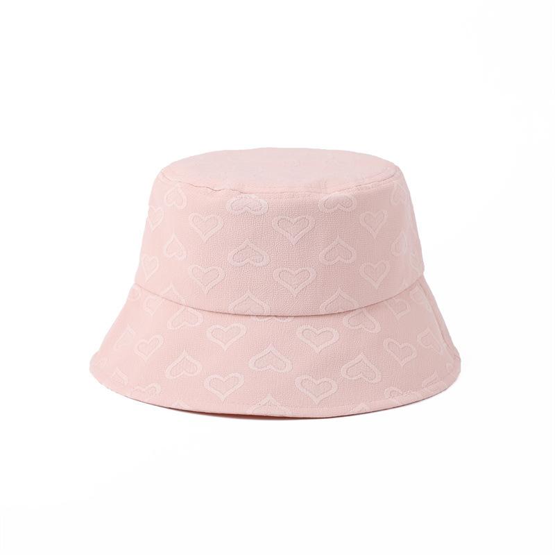 Niche female ins small fresh love bucket hat spring and summer casual versatile big eaves sunshade sunscreen basin hat