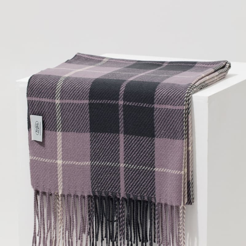 RECLOW OMBRE Two-tone Check Muffler PURPLE