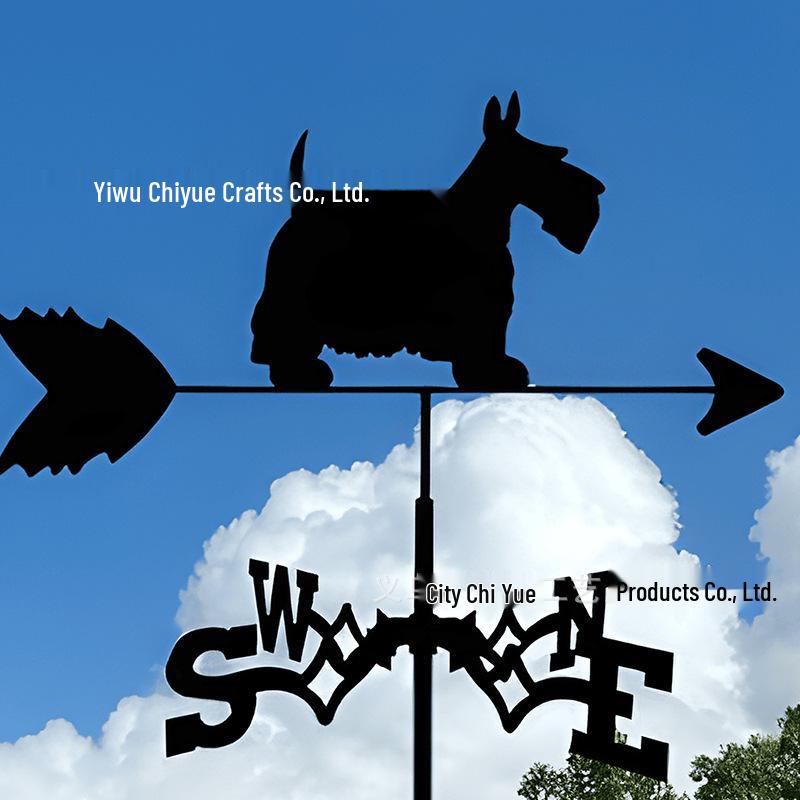 Weather Vane Ornament: Outdoor Wrought Iron Spray-Painted Roof Decoration Metal Craft