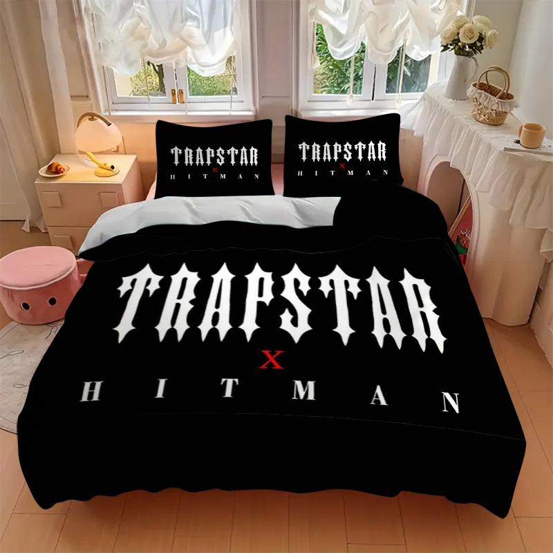 Trapstar X Hitman Collaboration Print 3Pcs Bedding Setduvet Cover With 2 Bedropillowcase Home Birthday Gift
