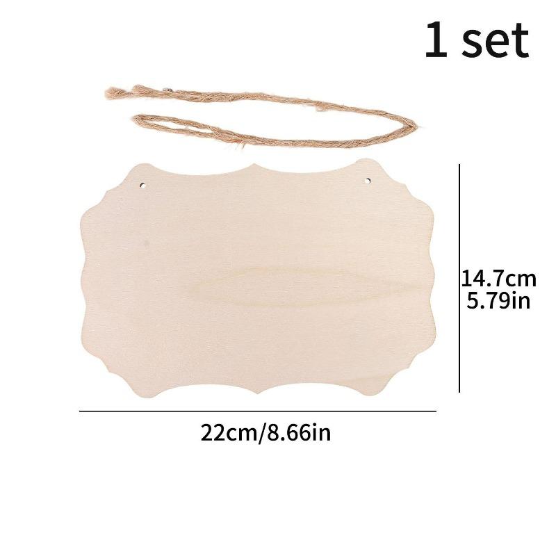 Unfinished Wood Boards Blank Wood Signs with Hanging Ropes Door Hanger DIY Wooden Sign Paintings Art Carving Crafts Wood Chips