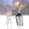 Festive Halloween Skeleton Couple Decorative Props Realistic Plastic Bride Groom Design 21x10cm
