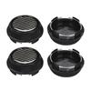 4pcs Black Tone Base 68mm Dia 4 Clips Wheel Tyre Center Hub Caps Cover for Auto Vehicle