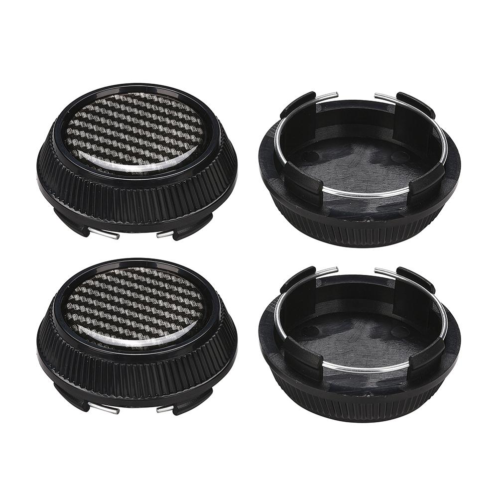 4pcs Black Tone Base 68mm Dia 4 Clips Wheel Tyre Center Hub Caps Cover for Auto Vehicle