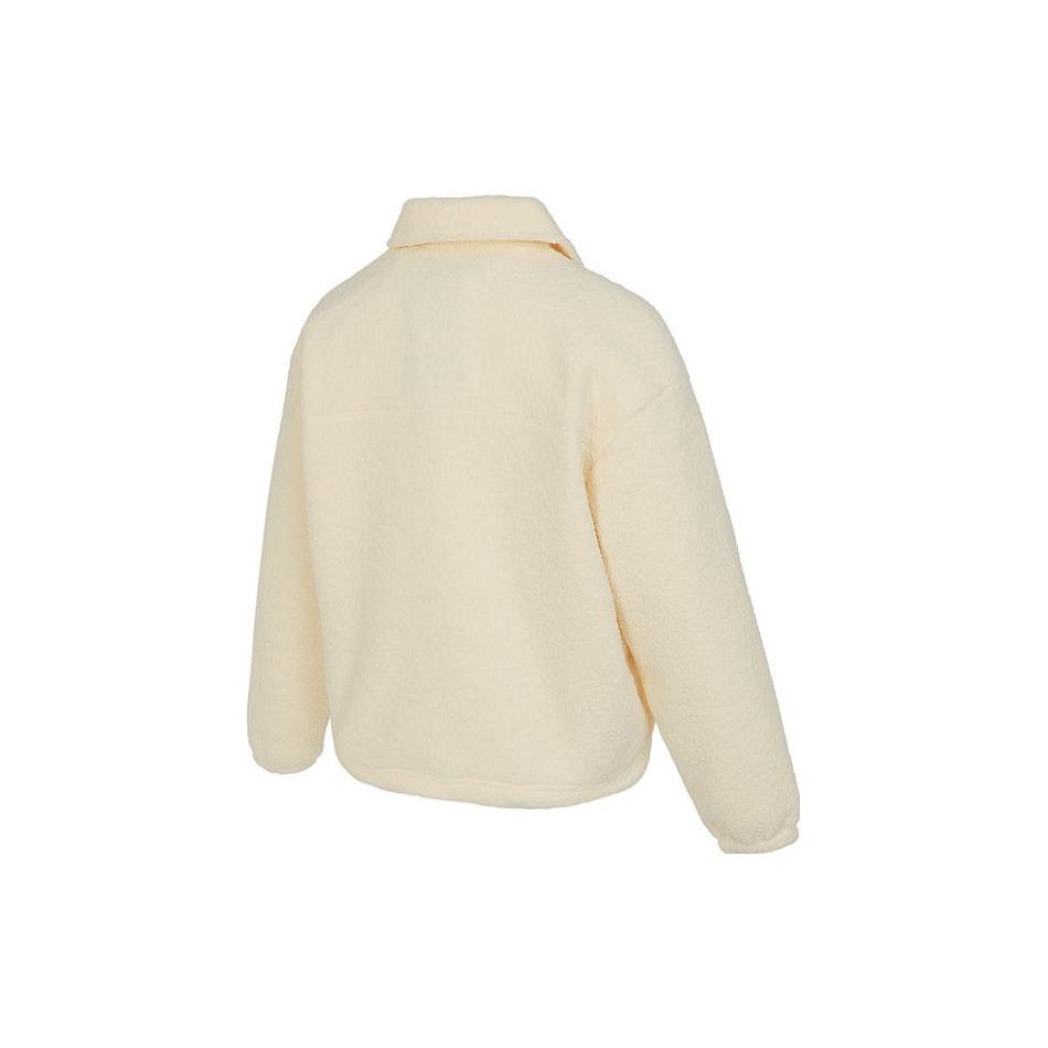 Nike Solid Color Logo Single-Breasted Casual Jacket Women Jackets Beige FB8708-113