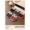 Unisex Winter Warm Closed Heel Thick Sole Non Slip Cotton Shoes For Indoor Outdoor Wear