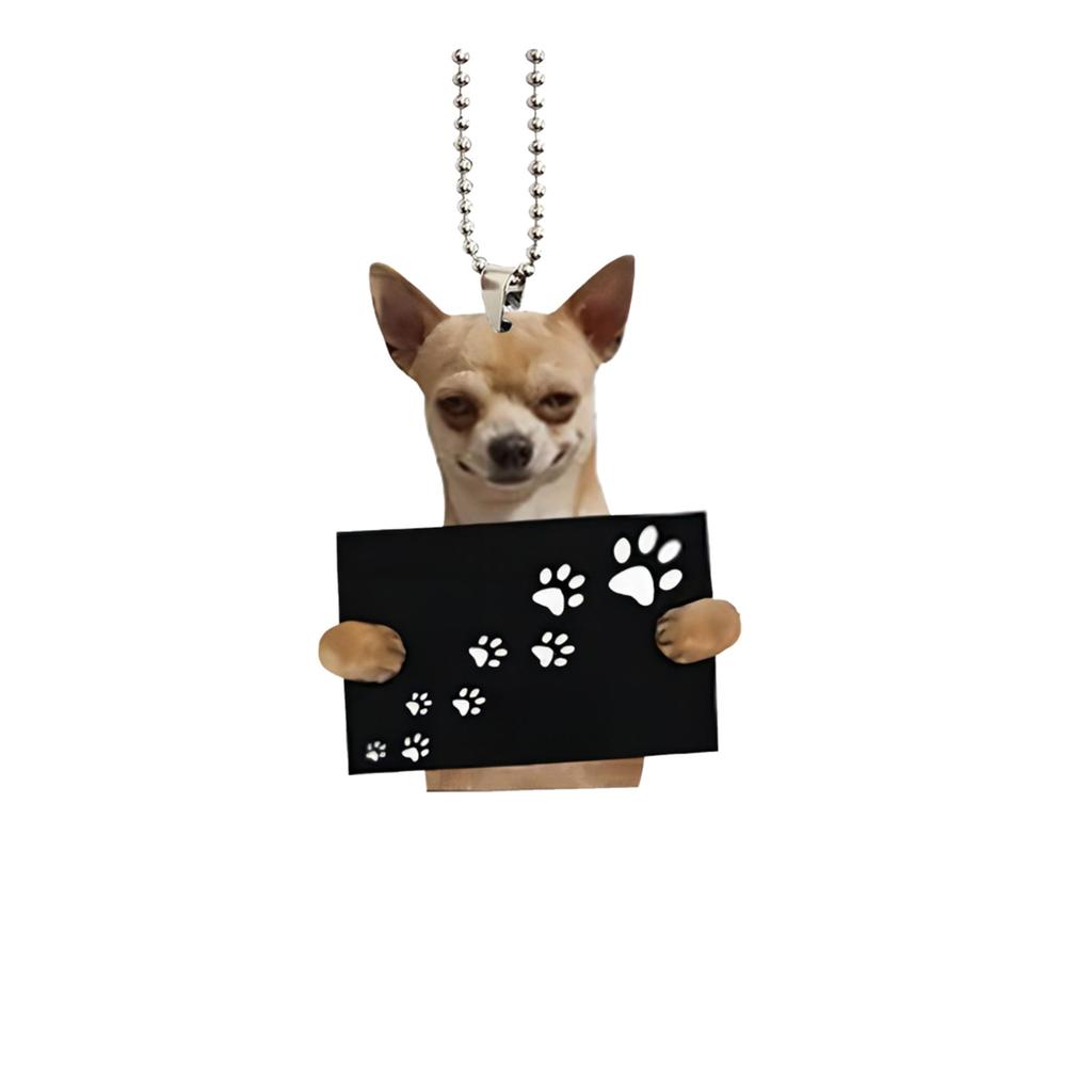 Creative Cute Cloth Bag Puppy Car Rearview Mirror Pendant Backpack Keychain Accessories Home Decorations