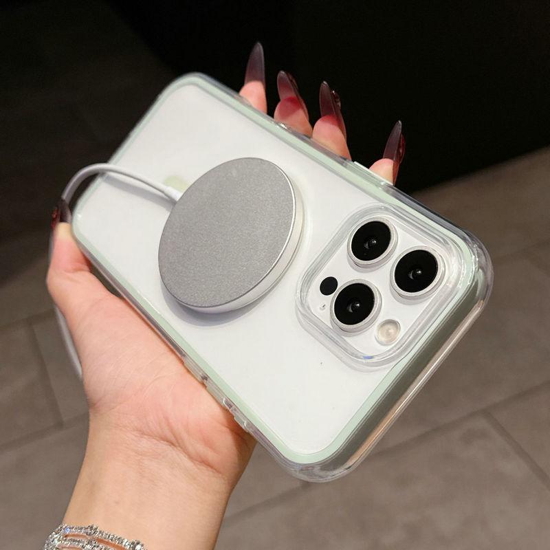 Magnetic Clear Colorful TPU Transparent Flexible Soft Case Protective Back Cover for iPhone 16 15 14 13 12 11 Pro Max