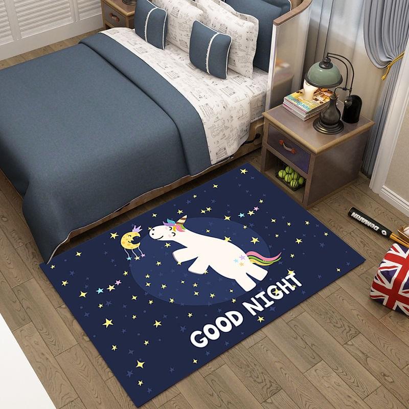 Pink Cartoon Unicorn Pattern Carpet Girl Bedroom Mat Home Decor Living Room Carpet Bathroom Kitchen Balcony Anti-slip Floor Mat