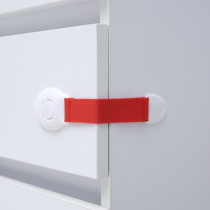 1pc Colored Webbing Multifunctional Safety Locks Children Anti-opening Cabinet Safe Lock Anti-clip Hand Door Lock Fixing Clips