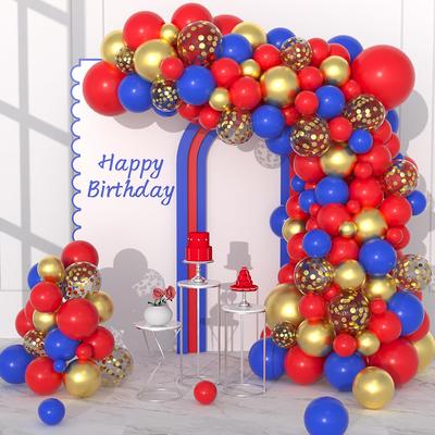Royal Blue Balloons Red Gold Confetti Balloon Garland Arch Kit Veterans Day Party Patriot Birthday Party Baby Shower Decoration
