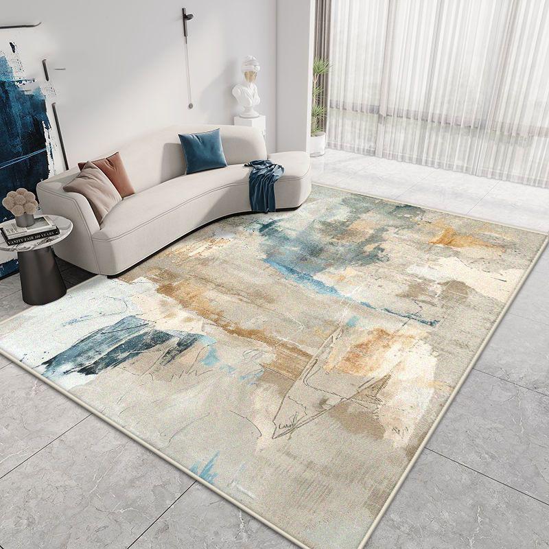 Tappeto Astratto Nordico Colore Inchiostro Decorazione Soggiorno Tappeti Grandi per Divano Lounge Camera da Letto Ispessito Soffice Tappetino in Peluche Antiscivolo