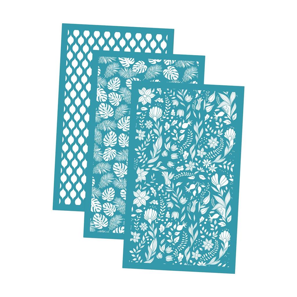 3Pcs Clay Tool Silk Screen Stencils Silk Screen for Clay for Jewelry Making Home Earrings Decoration DIY