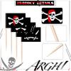 100 Pieces Pirate Cupcake Toppers Pirate Flag Toothpicks Cocktail Picks Food Picks Flags for Party Food Appetizer Cupcake Cocktail Decorations