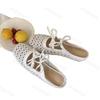 Fashion 2025 Summer Women's French Style Woven Hollow Out Cool Slippers Bow Design Elegant Single Shoes Increased Height Inside Sandals