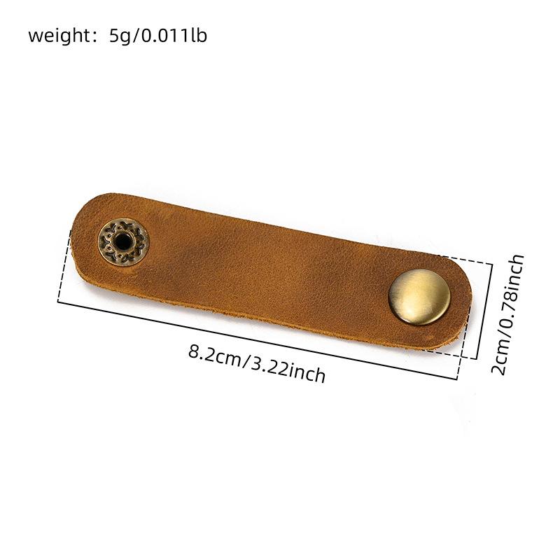 Practical Small Gifts, First Layer Cowhide Hub, Earphone Cable Buckle, Storage Buckle, Gift Winder, Data Cable Accessories.