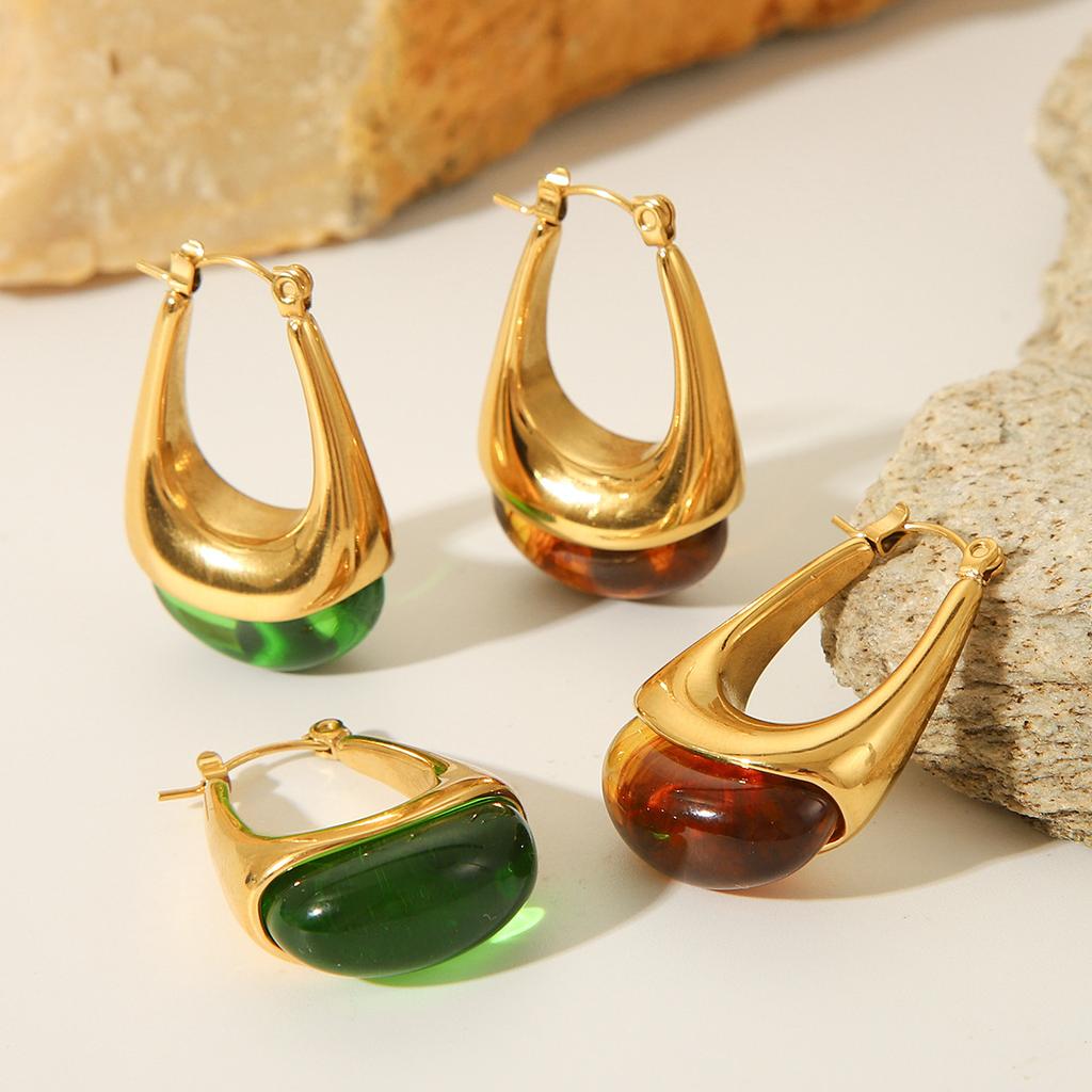 Maillard French Retro Titanium Steel Earrings, Teardrop Ear Buckles, Niche Design, Fashionable Versatile Stainless Steel Jewelry