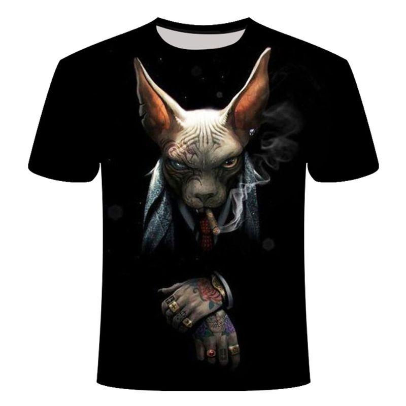 Crew Neck T-Shirt 3D Animal Short Sleeve T-shirt