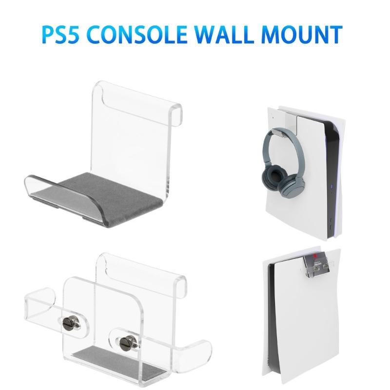 Supporto per Console Acrilico Trasparente Montato in Cima per Controller e Cuffie con Design a Doppio Gancio per un Facile Accesso
