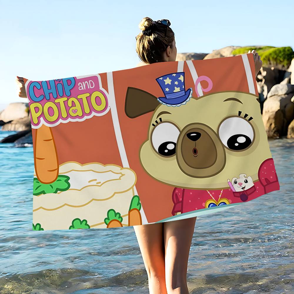 Chip and PotatoS Microfiber Beach Towel Absorbent Quick dry Soft Yoga Swimming Resort Mountain Climbing Towel