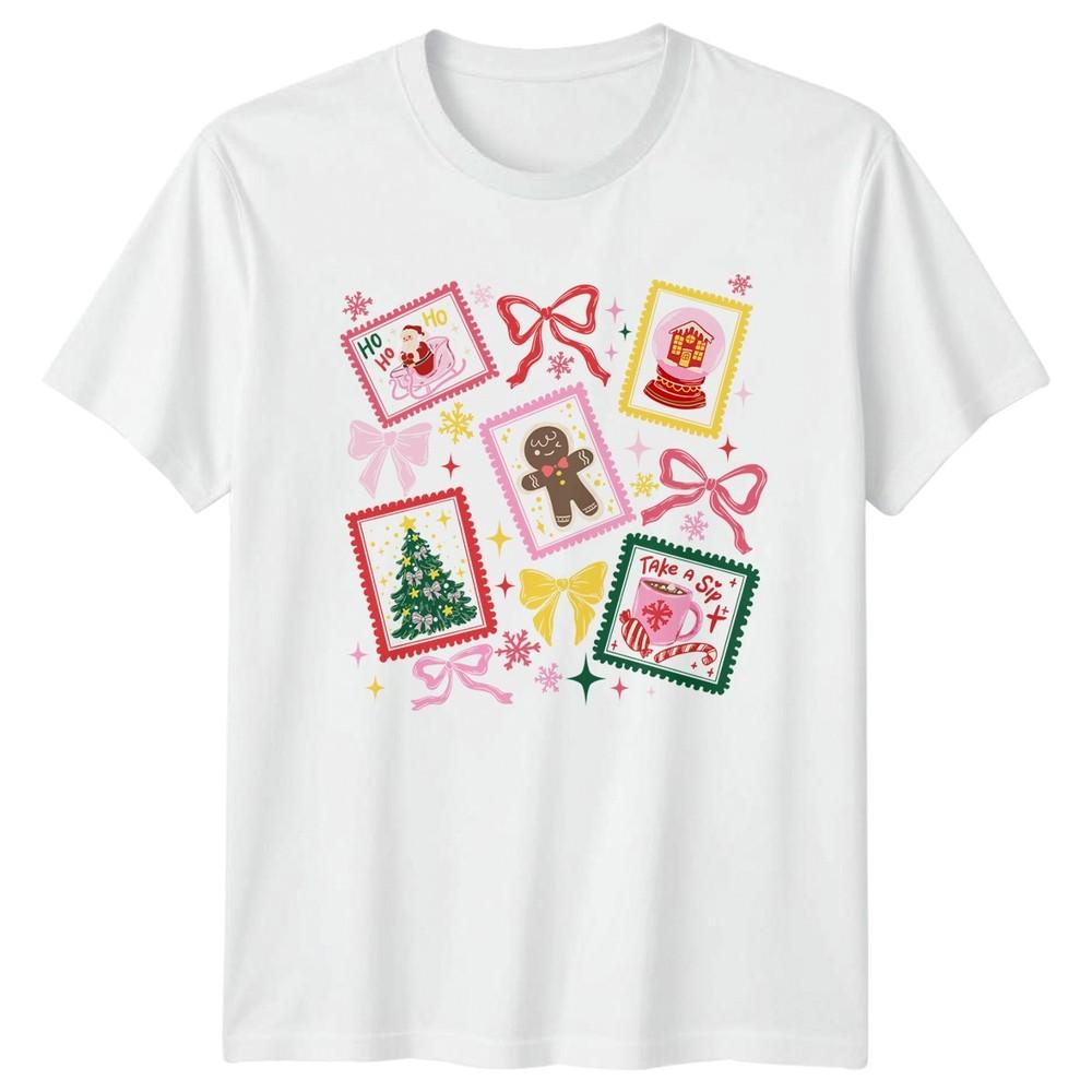 Ho Ho Ho Take A Sip Christmas Holiday Stamps Unisexs Unisexs Graphic Tee S