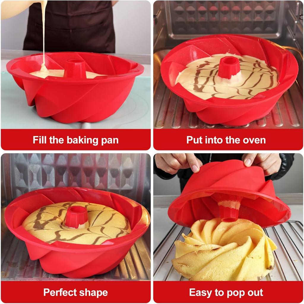 1/2pcs Silicone Base Cake Pan, Non-Stick & Easy Release for Perfect Baking, 180°C Safe, Round Mold, Dishwasher Friendly