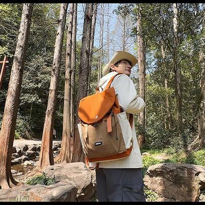 Outdoor Light Travel Backpack Large Capacity Leisure Backpack Contrasting Color Commuter College Student Schoolbag Men and Women