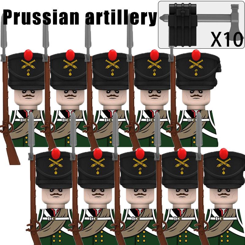 Kids Toys Napoleonic Wars Building Blocks 10pcs/lot Fusilier Lancer Soldiers Mini Action Figures Toys For Kids Christmas Gifts