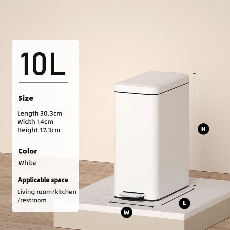 Household Stainless Steel Garbage Can Foot Operated Bathroom Waste Bin Kitchen Living Room Garbage Storage Bucket
