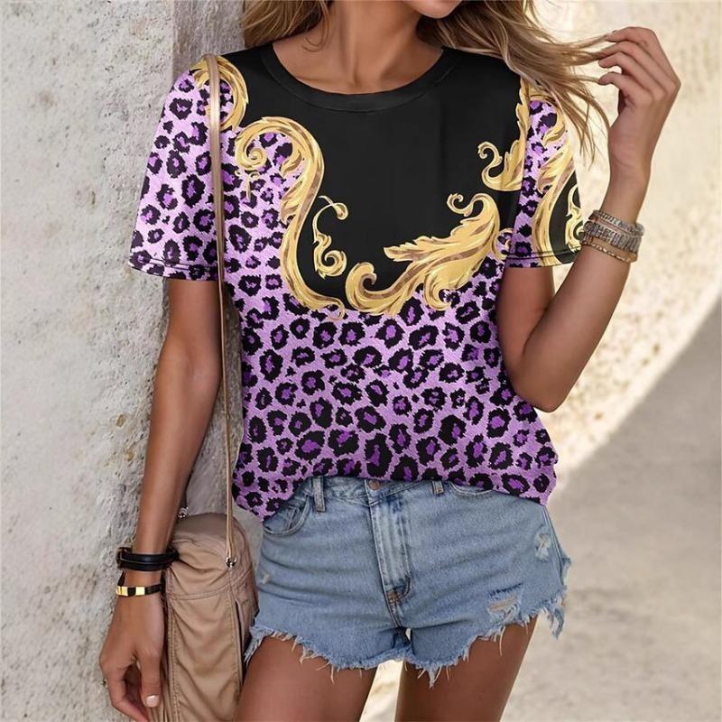 Summer Fashion Women's T-shirt 3D Print Casual Loose Outdoor Girl Short Sleeve Tees Top Pullover Clothing