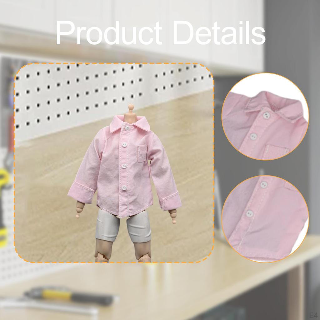 1/ Figure Shirt 6 inch Male Clothes Realistic Miniature Soft Cosplay Model DIY Doll Dressing