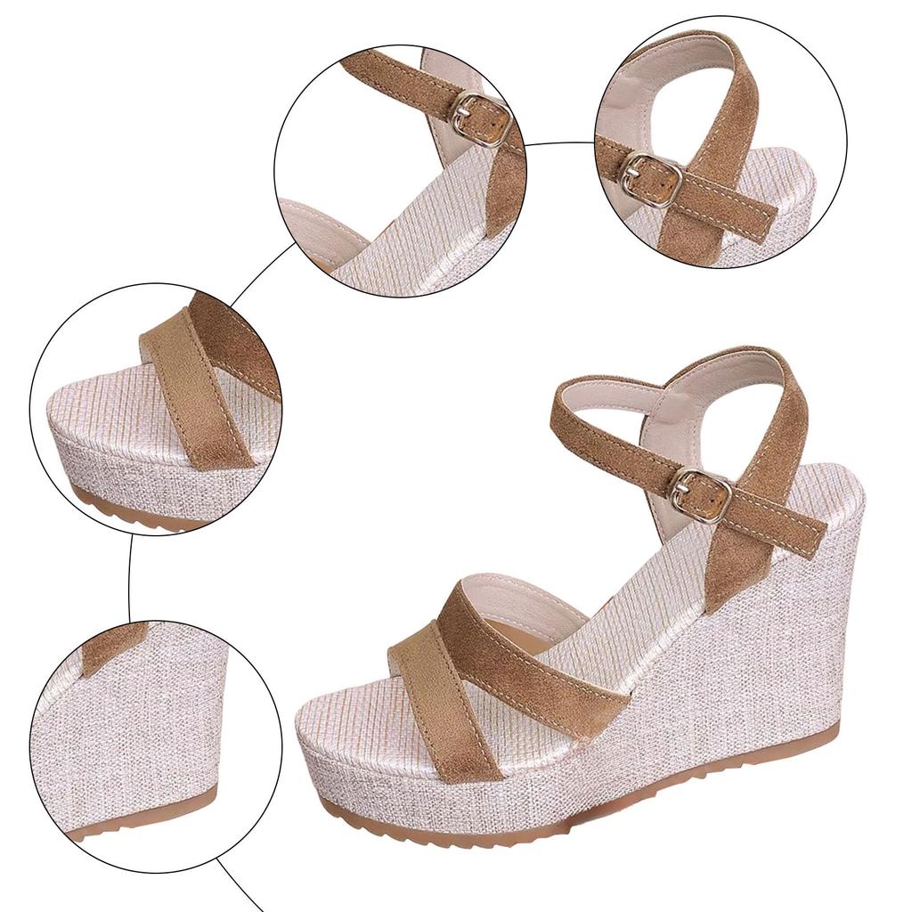 Women'S High Heels Platform Sandals With Colorful Woven Straps Sandal Elegant Temperament Dress Accessories Sandalias De TacóN