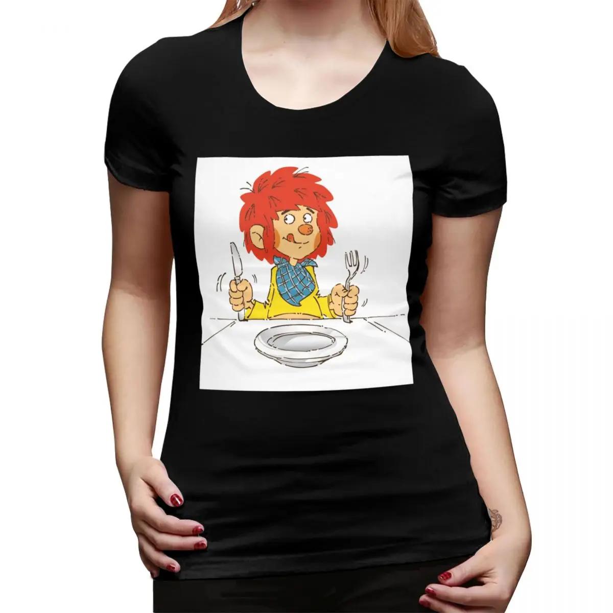 

Pumuckl Meal Time TShirt for Women ONeck Streetwear T Shirts Womens Tees Short Summer Clothes Tops 4XL