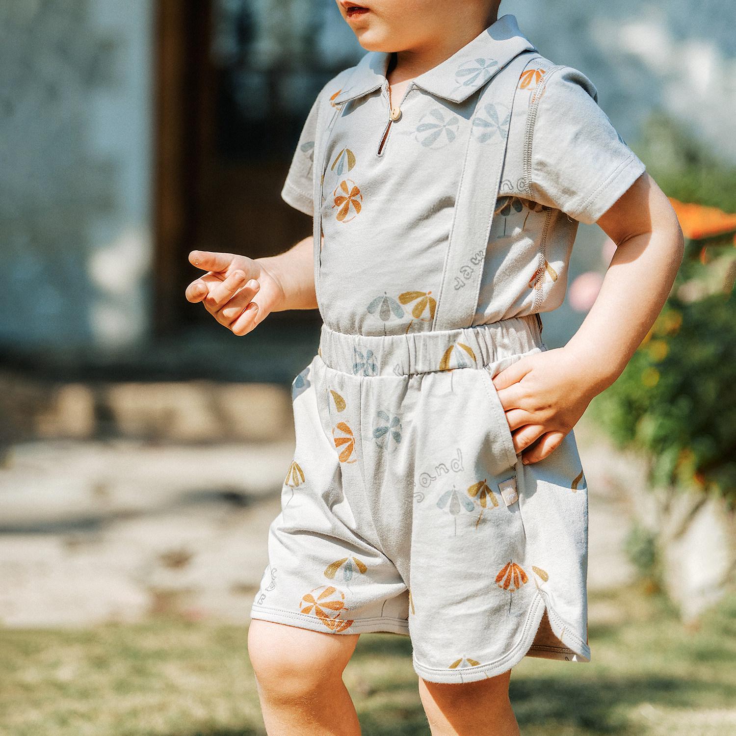 Muaqiaqia Kids Summer Capris Overalls for Boys & Girls 2026 90 cm серый