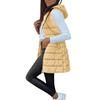 Women's Long Vest Plain Sleeveless Hood Winter Vest Outwear Jacket Lightweight Warm Coat Outerwear