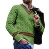 Men's   Big Size  Knitting  Long Sleeves  Twisted Flower  Pullover  Sweater