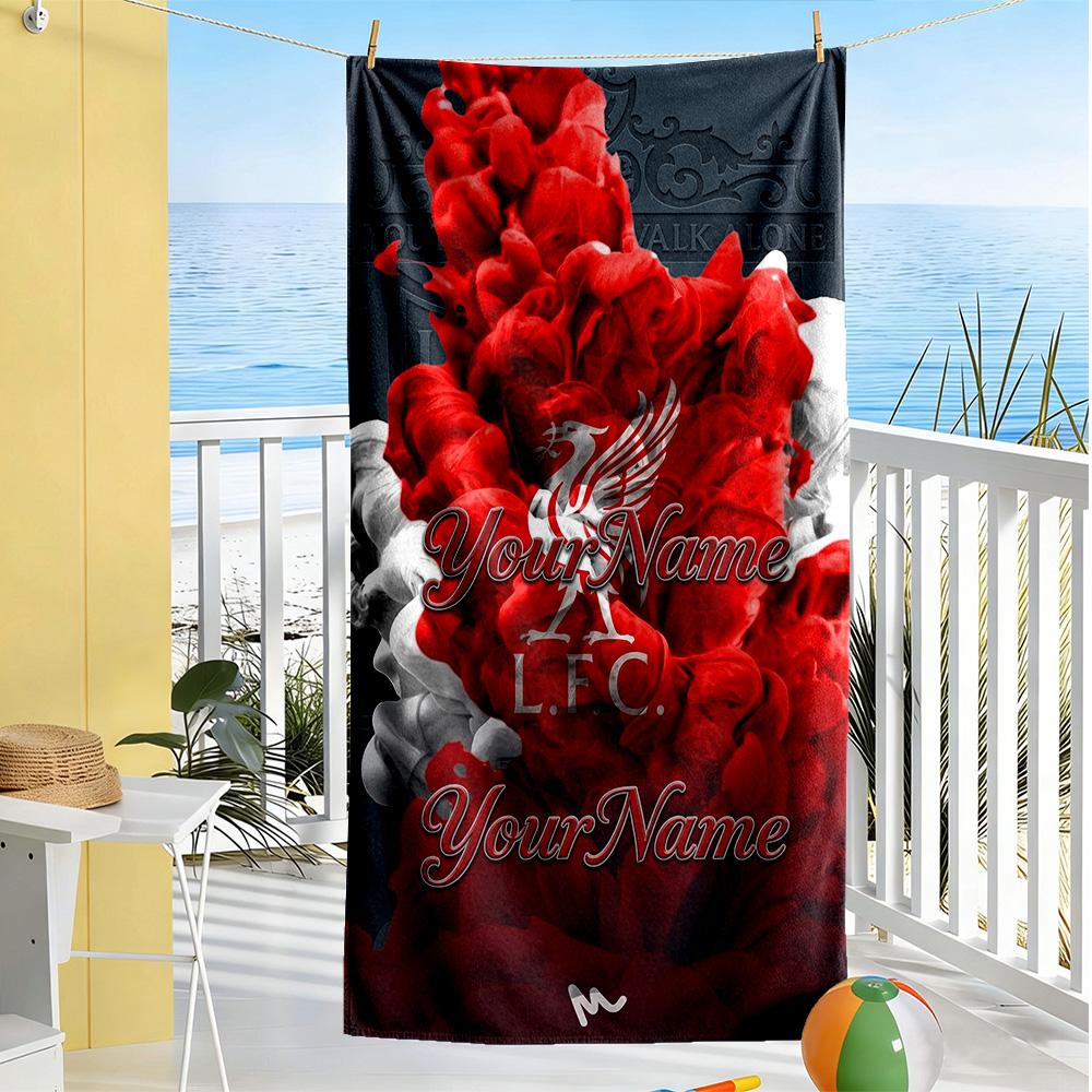 Liverpool Personalized Name Beach Towel Soft Durable Quick-Dry Perfect for Traveling Yoga Camping and Swimming