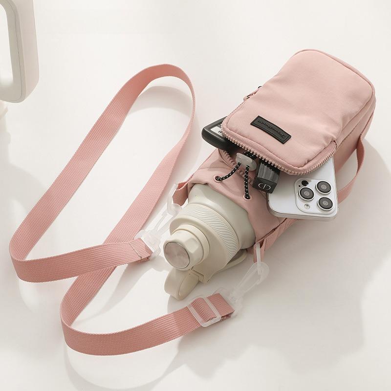 Portable Outdoor Water Bottle Bag with Adjustable Shoulder Strap Water Bottle Sleeve for Walking Hiking Camping Gym Shoulder Bag