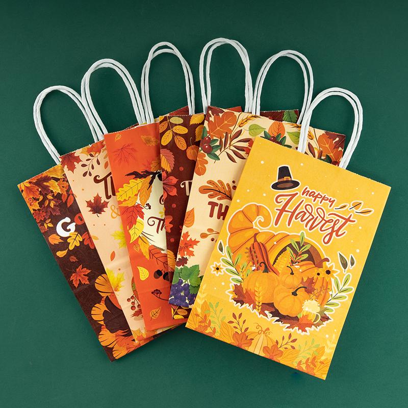 StoBag Thanksgiving Eco-Friendly Kraft Paper Tote Gifts Bags for packing Goodies Presents Candy Perfect for Parties 12/30pcs