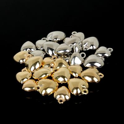 30/50Pcs Καρδιά επιμεταλλωμένο με ρόδιο/χρυσό πλαστικό CCB Charm μενταγιόν για DIY κατασκευή κοσμημάτων