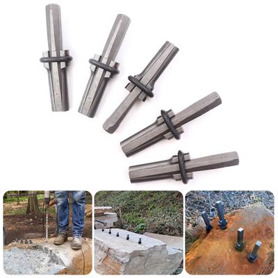 5Pcs Wedge and Feather Shims Heavy Duty Stone Splitting Tool for Concrete Rock Stone Splitter Marble Granite Hand Tools