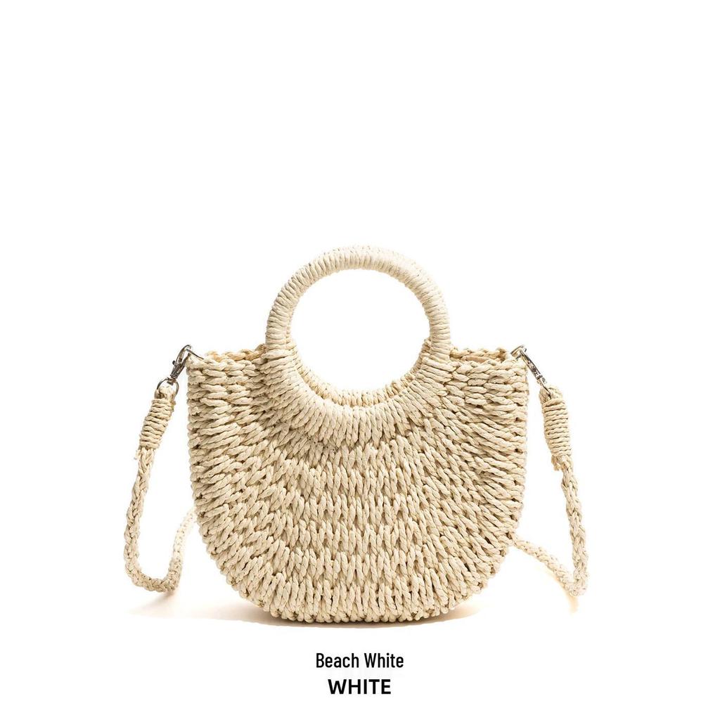 2026 Artistic Retro Round Woven Handbag - Large Capacity Women's Beach Bag